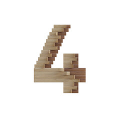 Wooden Art 3D Alphabet PNG Letters