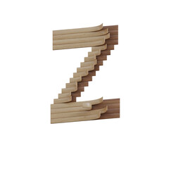 Wooden Art 3D Alphabet PNG Letters