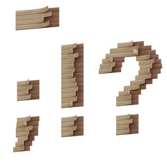Wooden Art 3D Alphabet PNG Letters