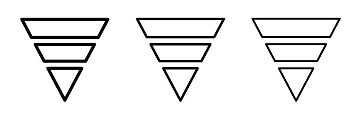  Blank vector three tier flat pyramid chart collection