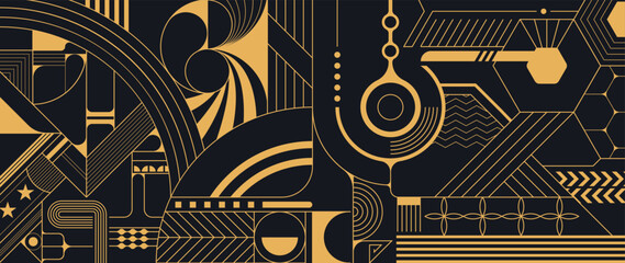 Luxury golden geometric background