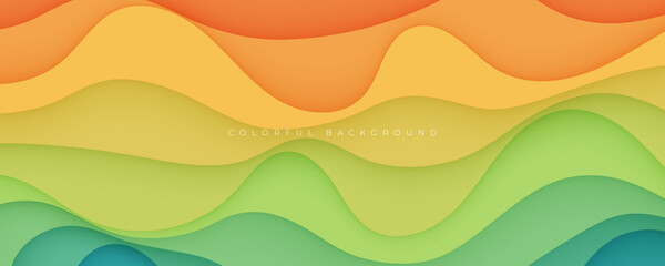 Abstract colorful wavy dimension layers background liquid shape vector ilustration.