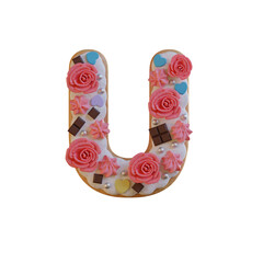 Wedding Cake 3D Alphabet PNG Letters