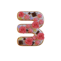 Wedding Cake 3D Alphabet PNG Letters