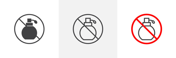 Forbidden Perfume Sign Isolated Line Icon Style Design. Simple Vector Illustration