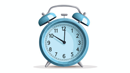 Blue alarm clock icon vector illustration on white 