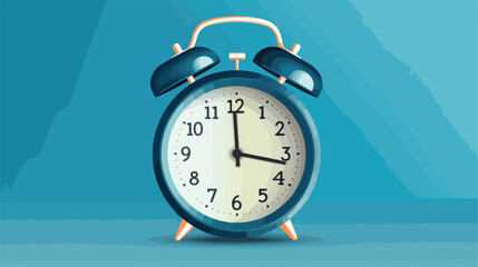 Blue alarm clock icon vector illustration on white  - obrazy, fototapety, plakaty