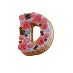 Wedding Cake 3D Alphabet PNG Letters