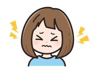うるさいの若い女性のイラスト