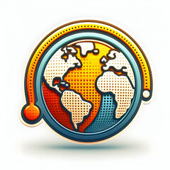 3d Flat Icon Climate Change Awareness Concept A globe with heat map overlays indicating rising temperatures with white background and isolated fantasy digital innovation