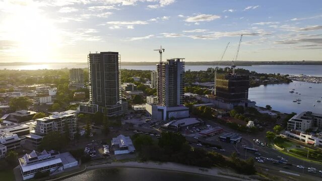 Aerial Footage of Perth City Luxury Apartment Complex, Riviere Applecross, Edge Visionary Living, Finder Apartments. Applecross Western Australia 