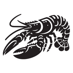 Lobster icon or logo, silhouette lobster, Vector Silhouette of Lobster, Tasty Lobster Illustration for Seafood and Marine Designs