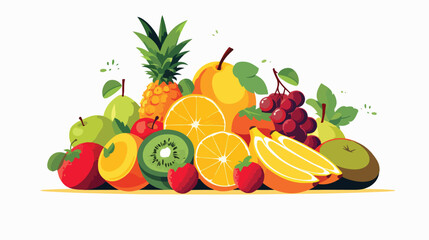 Fresh fruit design  flat vector isolated on white background