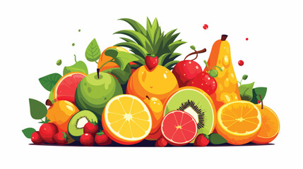 Fresh fruit design  flat vector isolated on white background
