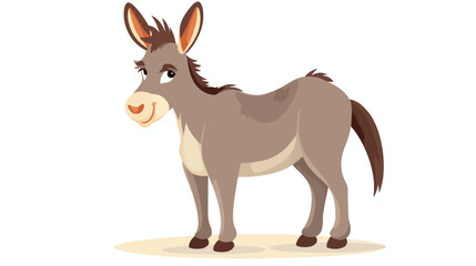 Funny donkey cartoon flat vector illustration flat vector