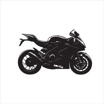 racing bike of silhouettes on white background 
