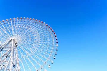Deurstickers Tempozan ferris wheel in Kaiyukan, Osaka, Japan. Popular tourist destination. © Pat