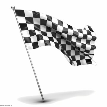 Checkered flag, racing, start, finish concept isolated on a white background