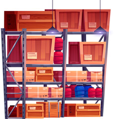 Shelving with Cardboard Boxes