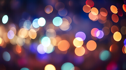 Fototapeta premium Abstract round colorful bokeh from party lights, Christmas background