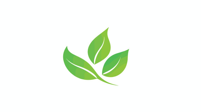 Green leaf health care logo flat vector 