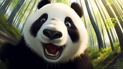 3D cute panda photos