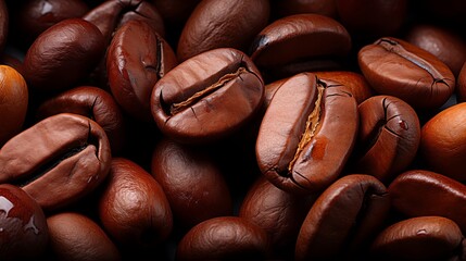 Roasted Coffee Beans, Coffee Background. - obrazy, fototapety, plakaty