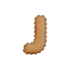 Bisquits & Cookies 3D Alphabet PNG Letters