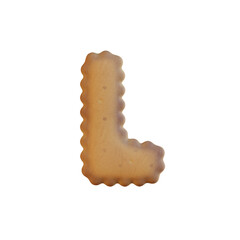 Bisquits & Cookies 3D Alphabet PNG Letters