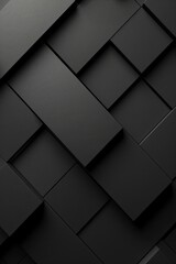Sleek and Modern 3D Diagonal Design: Black Matte Abstract Wallpaper for Desktop