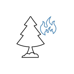 Fototapeta premium forest fire concept line icon. Simple element illustration. forest fire concept outline symbol design.