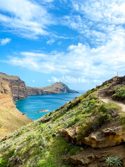 Amazing view of the cliffs of Ponta de San Lorenzo, Madeira, Portugal