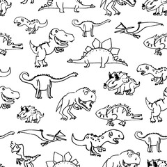 Seamless Dino pattern, print for T-shirts, textiles, wrapping paper, web. Original design with t-rex,dinosaur . grunge design for kids
