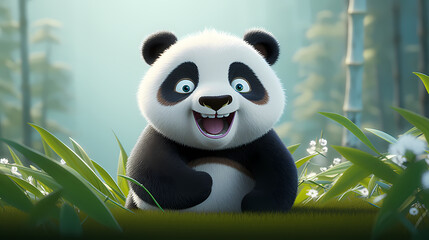 3D cute panda photos