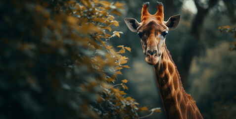 a cinematic and Dramatic portrait image for giraffe - obrazy, fototapety, plakaty