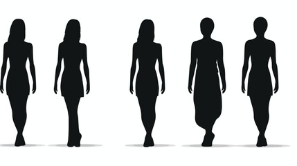 Human figure silhouette icon  flat vector isolated