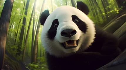 3D cute panda photos