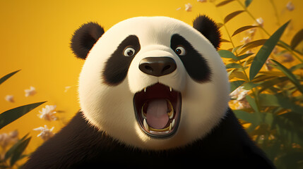 3D cute panda photos