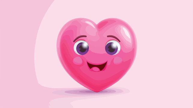 Illustration of a pink character with a heart flat vector