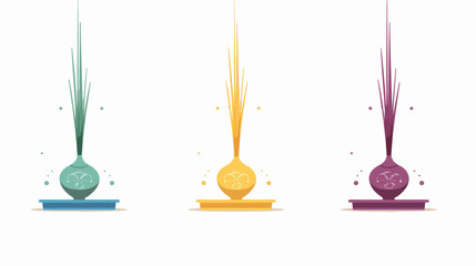 Incense icon full colors flat vector 