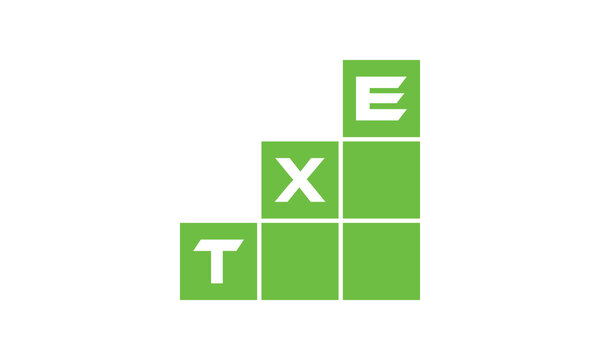 TXE initial letter financial logo design vector template. economics, growth, meter, range, profit, loan, graph, finance, benefits, economic, increase, arrow up, grade, grew up, topper, company, scale