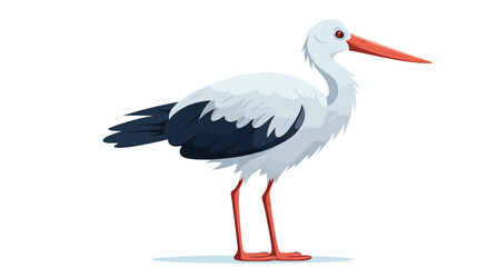 Isolated cute stork icon  flat vector 