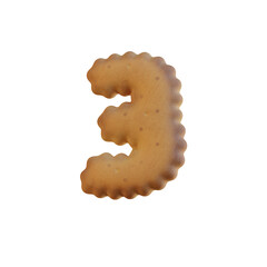 Bisquits & Cookies 3D Alphabet PNG Letters