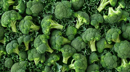 Deurstickers fresh and healthy green broccoli vegetable background © anang