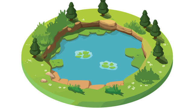 Isometric Vector Illustration Representing a Round