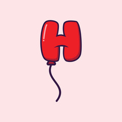 letter H balloon logo design template