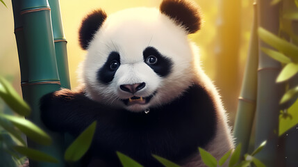 Fototapeta premium Vibrant panda
