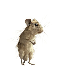 Small Rodent Standing on Hind Legs On a Transparent Background PNG