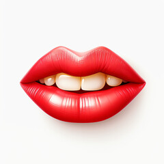 Womens red lips Mouth With Teeth