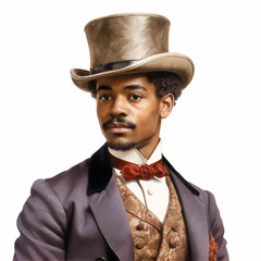 Portrait of a black young gentleman in a Top Hat